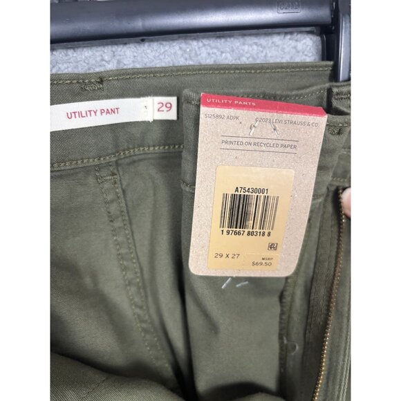 Levis Women's Utility Pants Olive Green Size 29x27 New With Tag's - Picture 5 of 8